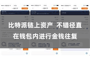 比特派链上资产 不错径直在钱包内进行金钱往复